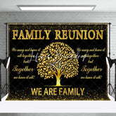 Lofaris Together Gold Trees Leaves Family Reunion Backdrop